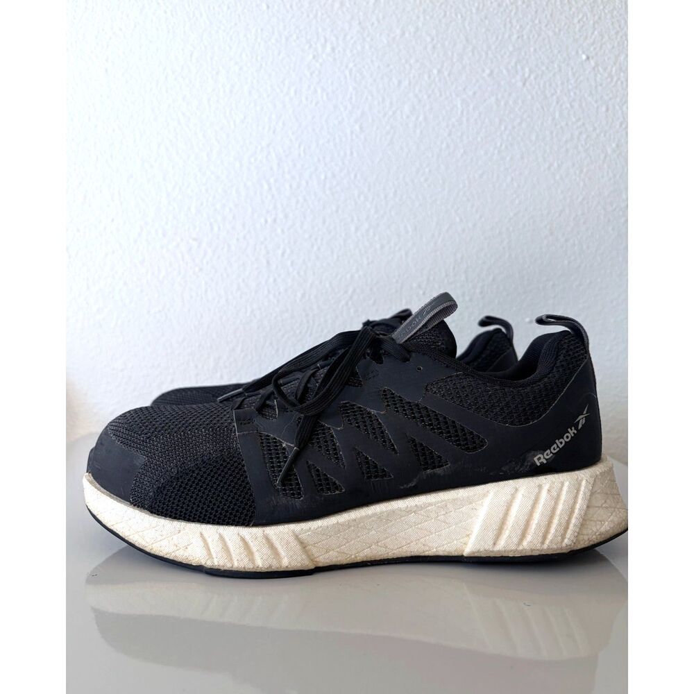 REEBOK Fusion Flexweave Composite Toe Work Shoes Black Safety Sneakers Mens 8.5
